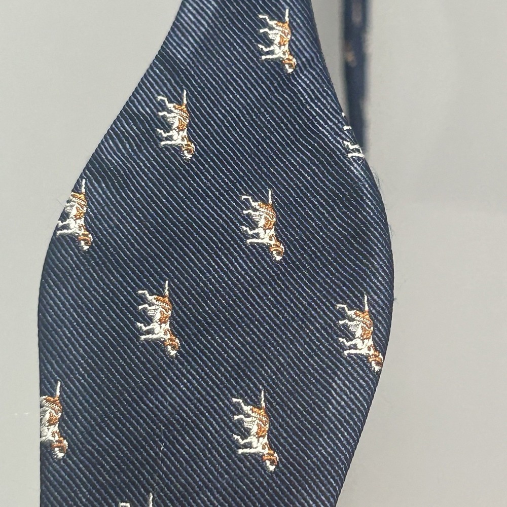 Tommy Hilfiger Southern Dog Bowtie Navy Blue Silk Adjustable Men's Bow Tie